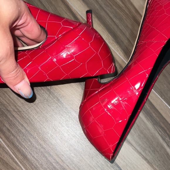 Giuseppe Zanetti pay&leather Red peep toe - Picture 6 of 7